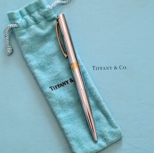 Vintage Tiffany & Co. Gold & Silver "T" Clip Working Ballpoint Pen